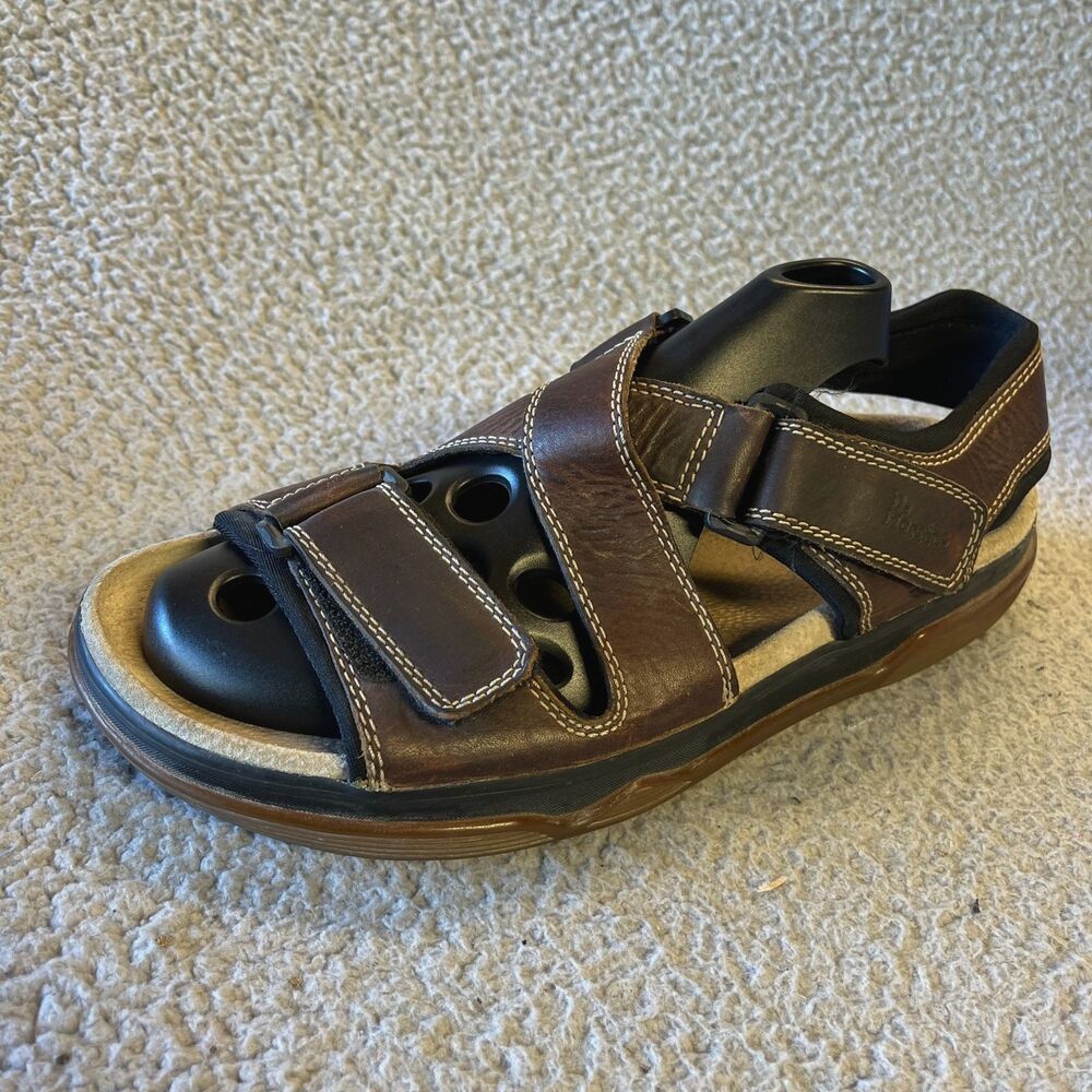 DR MARTINS Fisherman Sandals  Mens 11 Brown 8B38 Leather Slide‎ Chunky Strappy